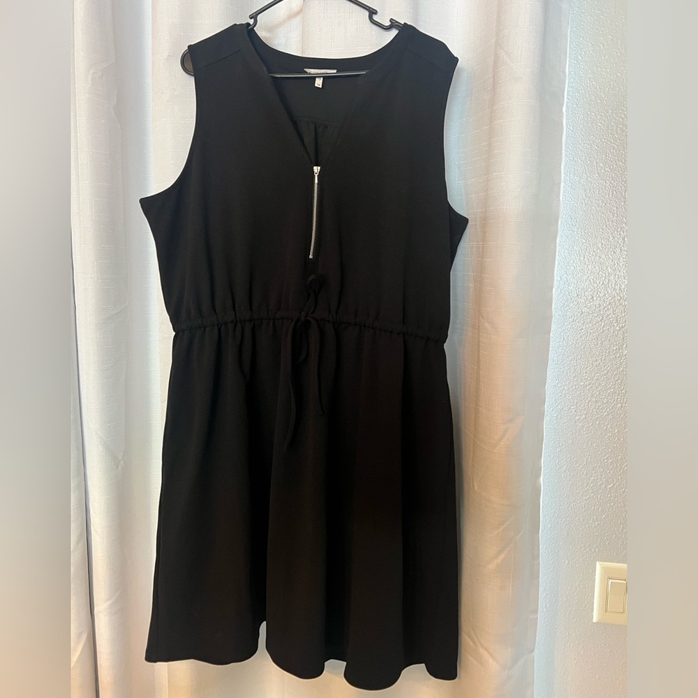 Maurices Black Midi Dress with Zipper Detail